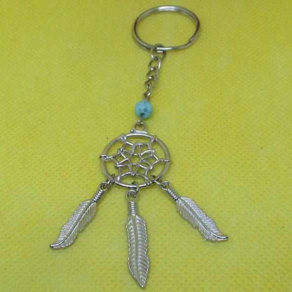 Dream Catcher Keyring Dreamcatcher Feather Turquoise Bead Keyring Dreamcatcher - Picture 3 of 11